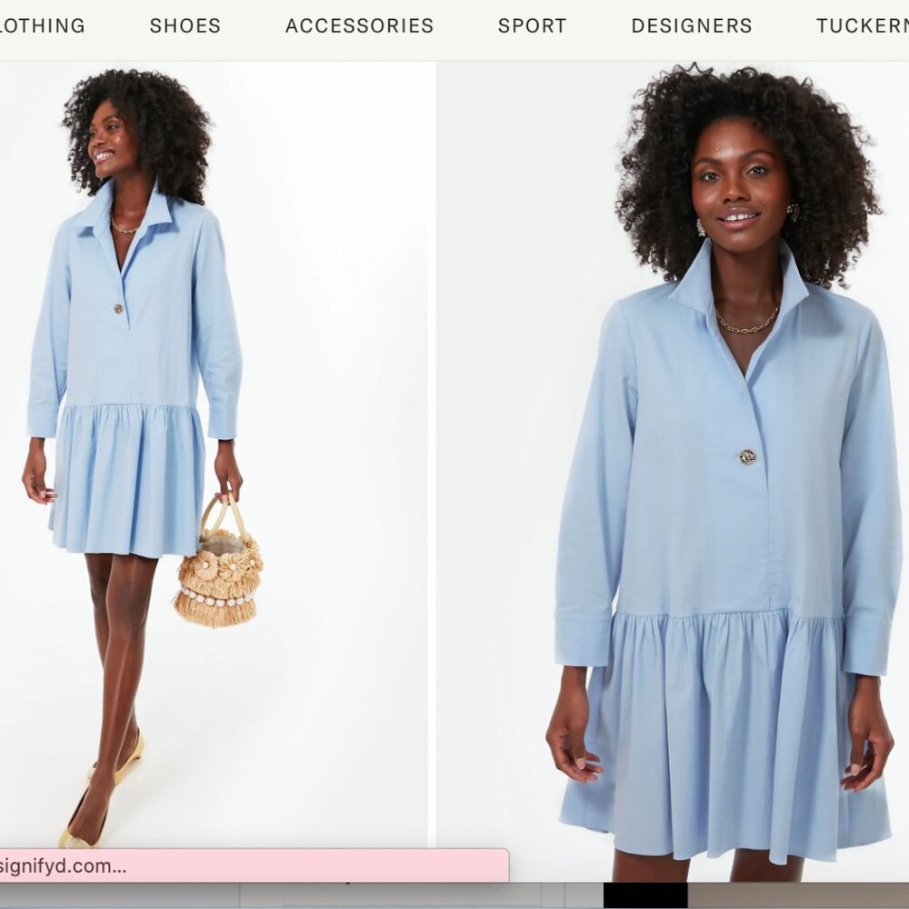 Light Blue Cleia Dress by POMANDER PLACE